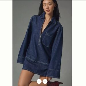 Anthropologie Pilcro Denim Mini Shift Dress- size XL